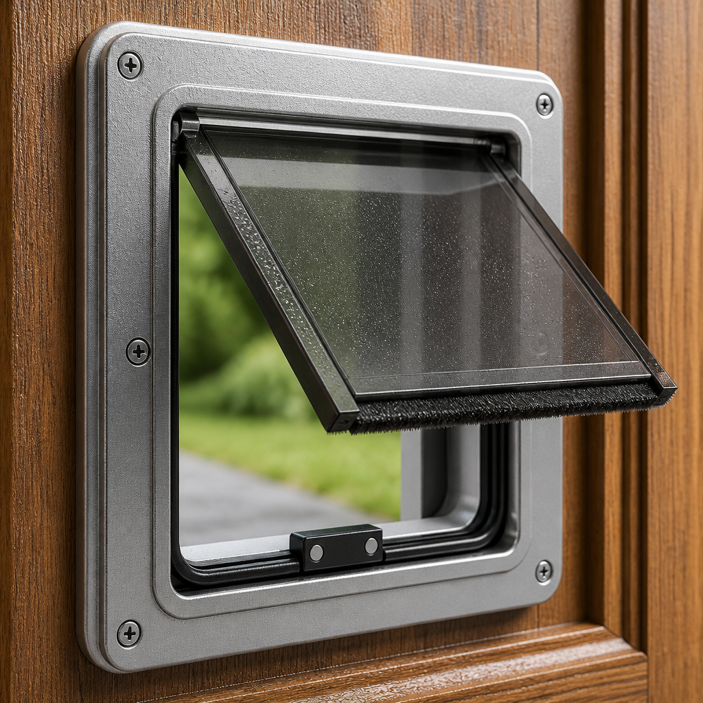 Heavy-duty aluminum frame of Ownpets Weatherproof Aluminum Pet Door
